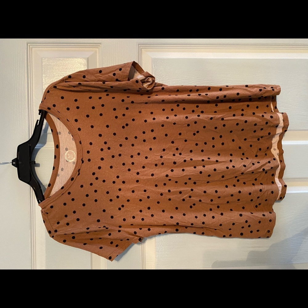 Maurices polka dot mustard yellow tee